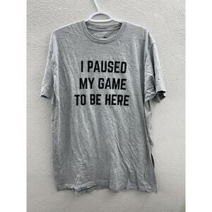 Annarbor Brand T-Shirt Size XL Gray Graphic Paused My Game Short Sleeve